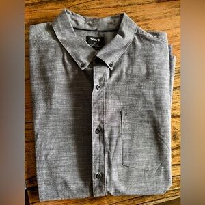 Men’s Hurley Men's Casual Gray Button Down Shirt